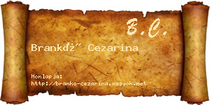 Brankó Cezarina névjegykártya